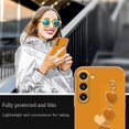 thumbnail image 2 of Compatible with Samsung Galaxy S23 Plus Case Silicone, Cute Love-Heart Case with Love Heart Chain, Ultra Slim Soft Samsung S23 Plus Phone Case Shockproof Bumper Protective Cases for Women (Orange), 2 of 7