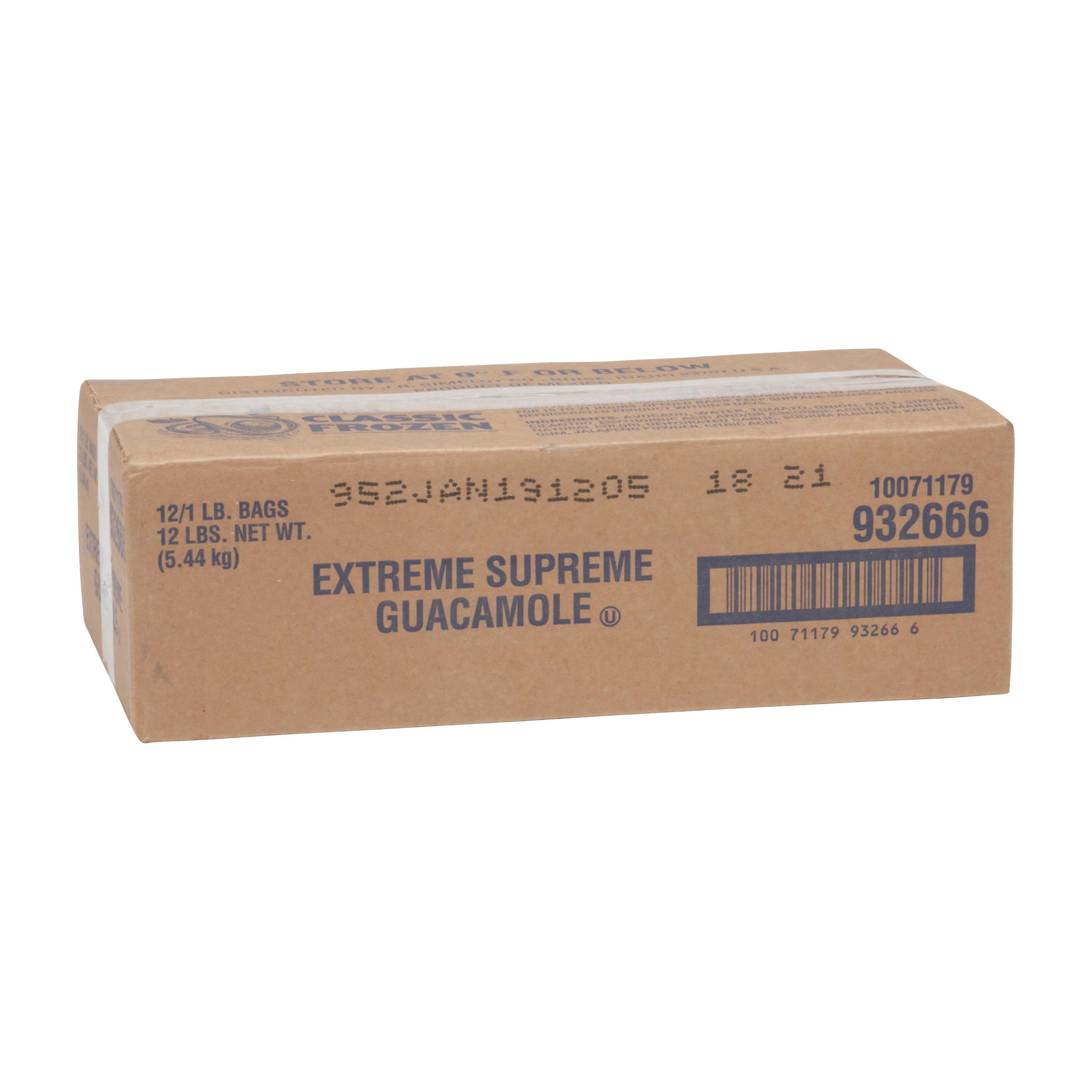 Simplot Extreme Supreme Guacamole, 1 Pound - 12 per case.
