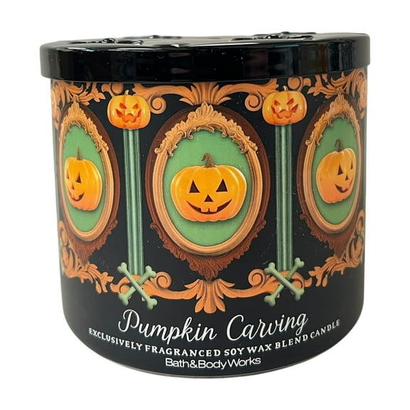 Bath & Body Works Pumpkin Carving Scented 3 Wick Candle 14.5 oz
