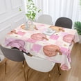 thumbnail image 5 of 60x60 Inch Tablecloth Polyester Square Tablecloth for Home Kitchen Dinner Decor Pink and Peach-colored Pumpkins, 5 of 9