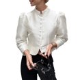 thumbnail image 2 of Women'S Elegant Solid Single Breasted High Street Jacket for Party and Chic Outwear Apricot S, 2 of 9