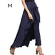 thumbnail image 4 of Pantalones de volantes Qarigey para mujer Pierna ancha Azul oscuro, 4 of 6