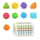 thumbnail image 2 of Juguete clasificador de formas de arcoíris para bebés | Actividad de motricidad fina con cuerdas elásticas de colores | Juego de aprendizaje sensorial para niños pequeños | 9 bloques texturizados, 2 of 5