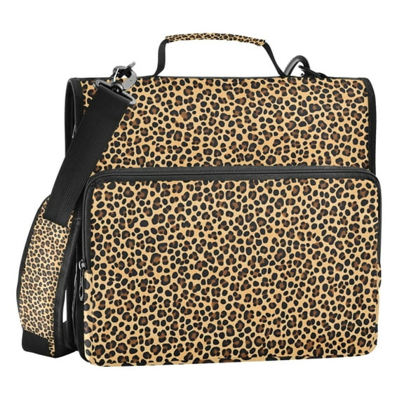 ALAZA Zipper Binder Leopard-p2 3 Ring Trapper Keeper File Folder Organizer Bag