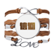 thumbnail image 1 of Aliento la riqueza fe valor de la calidad Pulsera de cuero Negro trenzado pulsera de cuerda de amor Unbranded M, 1 of 3