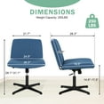 thumbnail image 3 of Criss Cross Chair, Armless Cross Legged Desk Chair Wide Seat Computer Task Chair Modern Height Adjustable Mid Back Chair No Wheels （Blue）, 3 of 9