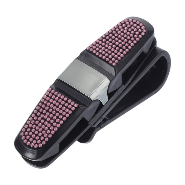 Clip para gafas de sol de coche Unique Bargains, soporte universal para parasol, ABS rosa 10x2.5cm 1 Pcs