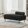 thumbnail image 6 of Spaco 49.6" Wide Upholstered Mini Loveseat with Metal Legs, 2-Seater Small Sofa End of Bed Bench with Adjustable Back for Indoor as Bedroom, Gray, 6 of 10