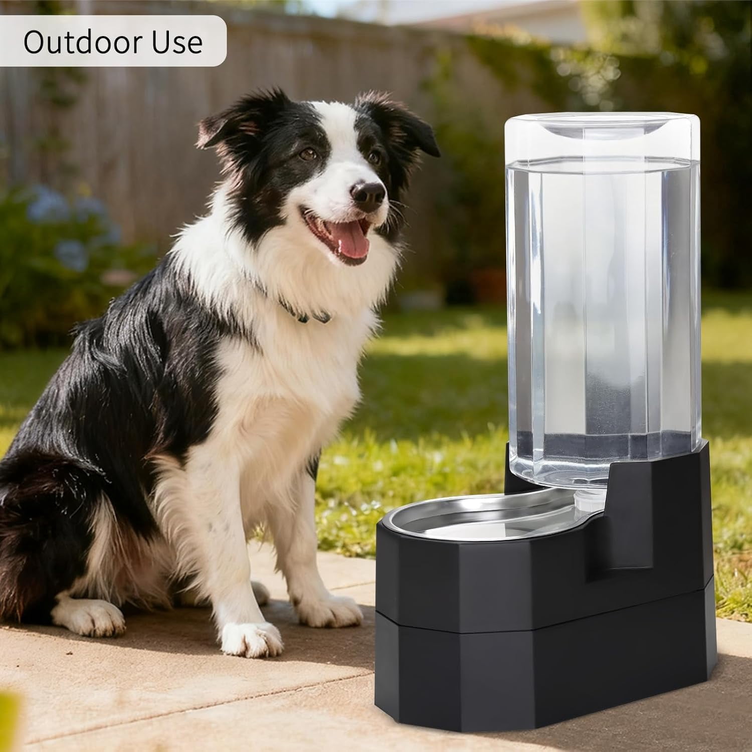 9L Elevated Dog Water Dispenser - Gravity Auto-Refill, Raised Height for Seniors, Leak-Proof, Stainless Steel Bowl, for Large Dogs & Multi-Pet Homes in Kitchen, Living Room or Garage