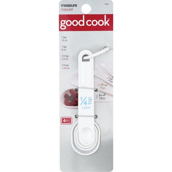 GoodCook Measuring Spoon Set Nesting - Plastic, White - 4 Piece