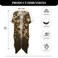 thumbnail image 6 of HELLHERO Casual Bathing Suit Cover Up for Beach High Quality Fabrics Cardigan Long Kimono Swimsuit Cover Up Autumn Leaves, 6 of 6
