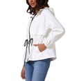 thumbnail image 4 of Chaqueta ligera con capucha para mujer INSPIRE CHIC, con cierre frontal, ideal para senderismo, talla 2XL, color blanco, 4 of 6