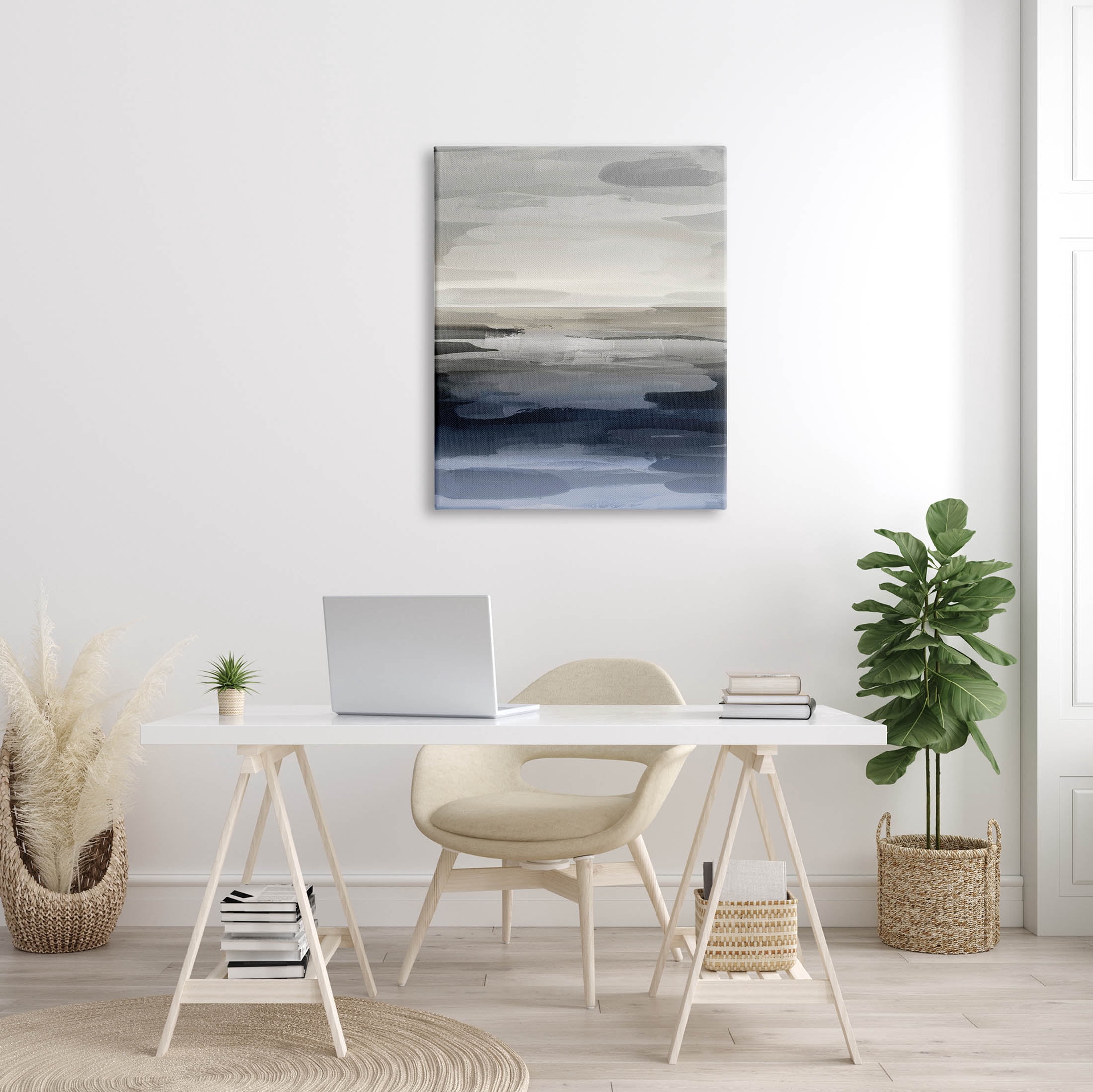 Stupell Industries Abstract Landscape Water Scenery Graphic Art Gallery Wrapped Canvas Print Wall Art, Design by Jackie Hanson