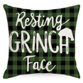 thumbnail image 5 of Funda de almohada de El Grinch. 45 x 45 cm, juego de 4 fundas de almohada de Papá Noel, funda de almohada de felpa corta navideña para sofá decorativo, decoración de cama para el hogar, 5 of 5