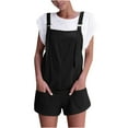 thumbnail image 2 of gbyLJF Women's Shorts Overalls Casual Cotton Linen Shorts Rompers Loose Fit Casual Summer Outfits with Pockets, 2 of 6