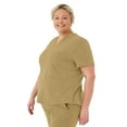 thumbnail image 2 of ave. Lex Women's Three Pocket V-Neck Tunic Scrub Top in Khaki, XL, 2 of 6