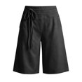 thumbnail image 4 of Shorts for Women High Waist Solid Wide Leg Shorts Drawstring Pocket Casual Womens Shorts Grey XL, 4 of 4