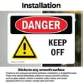 thumbnail image 3 of (2 Pack) Keep Off OSHA Danger Sign 7 Inch X 5 Inch Vinyl Label Decal Sticker Weather Resistant, UV Protected for Workplace, Business, and Construction Site, Made in the USA, 3 of 7