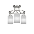 thumbnail image 1 of Paramount 3 Light Semi-Flush In Brushed Nickel Finish With 4" White Marble Glass, 1 of 1