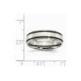 thumbnail image 2 of Titanium Sterling Silver Inlay 6mm Brush/Antique Band - Size 11, 2 of 2