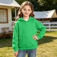 thumbnail image 4 of Besolor Toddler Kids Girls Hooded Sweatshirts Fall Winter Fleece Lined Warm Long Sleeve Pullover Tops with Pockets(18-24 Months,Green), 4 of 6