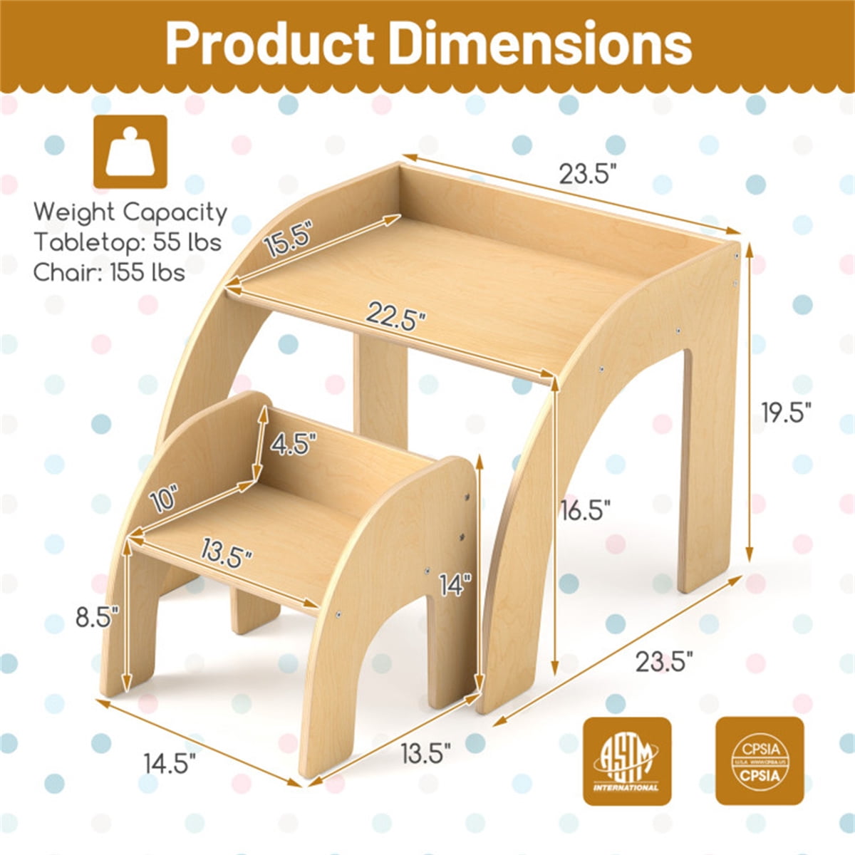 kids furniture set with 1 kids table and 1 chair
