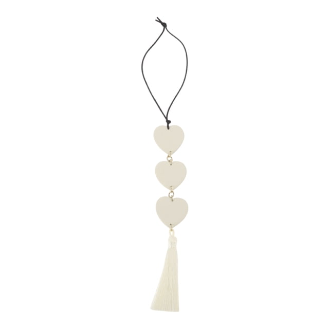 Accesorios de colgante para espejo retrovisor del coche de cuero sintético en forma de corazón, 1 Pc, color blanco