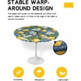 thumbnail image 2 of Lemon Round Fitted Tablecloth, Bohemian Farmhouse Lemon Summer Seasonal Elastic Edged Tablecloth, Wipeable Oil Proof Picnic Party Holiday Table Cloth for Home Kitchen Indoor Outdoor, Fit to 45" - 54", 2 of 6
