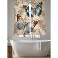 thumbnail image 5 of Vintage Teal Butterfly Sheer Curtains 72 Inch Length 2 Panels Set Window Treatments, Vintage Brown Tree Branch Rod Pocket Semi Curtains for Living Room/Bedroom/Kitchen Décor, 104"W x 72"L, 5 of 7
