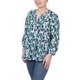 thumbnail image 2 of NY Collection Women's Long Roll Tab Sleeve Pintuck Front Blouse, 2 of 4