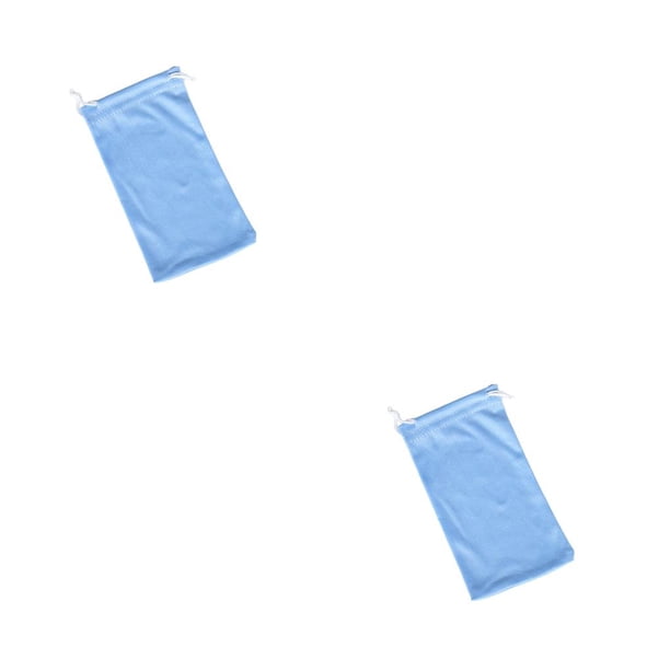 Minnieouse Estuche para gafas de sol, microfibra flexible, suministro para ojos miopes, bolsa de transporte para gafas a prueba de polvo, bolsa Azul 2Conjunto