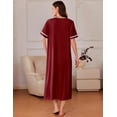 thumbnail image 5 of Ekouaer Women Zipper Robes Knit Short Sleeve House Coat Soft Bathrobe Full Length Housecoat Dressing Gown with Pockets, 5 of 6