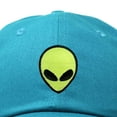 thumbnail image 2 of Dalix Alien Embroidered UFO Dad Hat Cotton Baseball Cap Adjustable Mens in Teal, 2 of 5