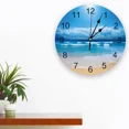 thumbnail image 3 of Blue Ocean Beach Waves Natural Decorative Round Wall Clock Custom Design Non Ticking Silent Bedrooms Large Wall Clock（14 Inch）, 3 of 6