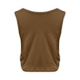 thumbnail image 6 of Women's Workout Tank Tops Lightweight Sleeveless Athletic Tops Drawstring Side Ruched Yoga Running Shirts Brown 2XL, 6 of 6