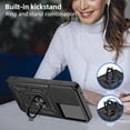thumbnail image 3 of Design for Galaxy S24 Plus/S24+ Phone Case with Ring Holder Stand Kickstand Heavy Duty Slim Shockproof Hybrid Rugged Drop Protective Cover for Samsungs24+ galaxys24+ Women Men 6.6 inch Black, 3 of 14