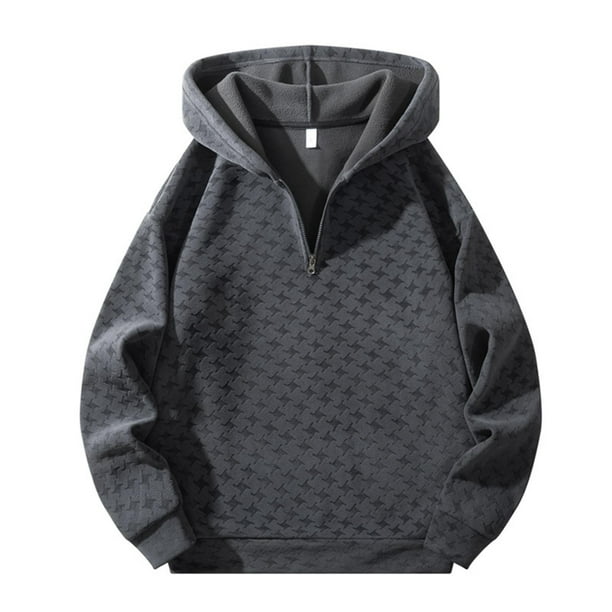WILLBEST Sudaderas para Hombre, Sudadera con Capucha y Media Cremallera para Otoño e Invierno, Suéter Informal Holgado De Talla Grande y Ajustado XGrande