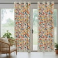 thumbnail image 5 of Outdoor Curtains for Patio Waterproof, Boho Beige Flowers Outdoor Privacy Panels Grommet, Spring Abstract Watercolor Floral Leaf Blackout Outside Curtains for Porch/Cabana 54"x95", 2 Panels, 5 of 8