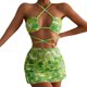 thumbnail image 1 of Gibobby Bañador de Bikini Traje de baño de piezas con cordones sexy de verano para mujer Traje de baño de piezas floral pequeño verde(Verde,G), 1 of 5