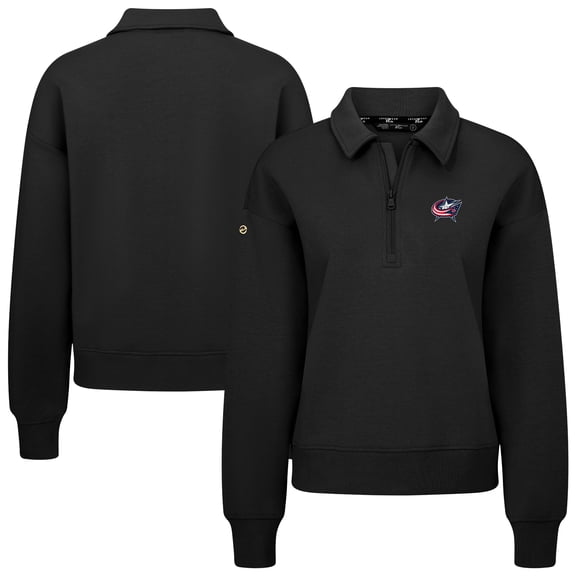 Women's Levelwear  Black Columbus Blue Jackets  Canmore Quarter-Zip Pullover
