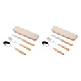 thumbnail image 4 of Transemion Portable Wood Handle Stainless Spoon Fork Chopsticks Set Restaurants Dinnerware Kit Portable Travel Picnic Tableware Set 3pcs 2Set, 4 of 6