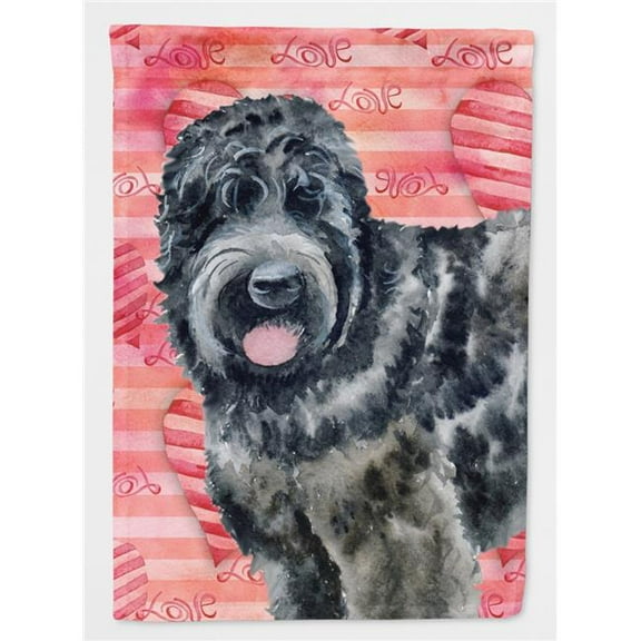 Black Russian Terrier Love Flag Canvas - House Size