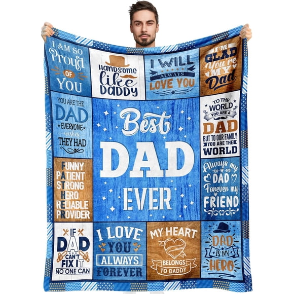 LHSHID Couverture pour Papa Cadeaux pour Papa Fête des Pères Cadeaux pour Papa de la Part de Sa Fille Fils Cadeaux Cool pour Papa Cadeaux d'Anniversaire Meilleur Papa au Monde Cadeaux pour Père Cadeaux pour Papa Qui Ne Veut Rien pour Papa Couverture 30"x40 Pouces