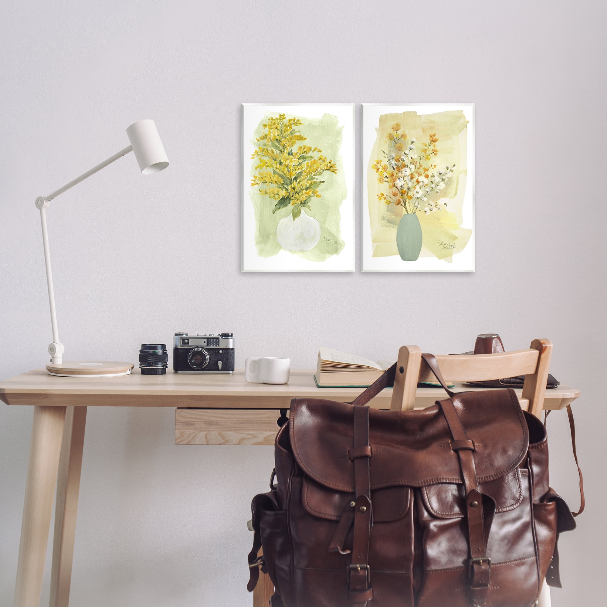 Stupell Industries Yellow Wildflowers in Bloom Floral & Botanical Painting Unframed Art Print Wall Art, 10 x 15, Set of 2