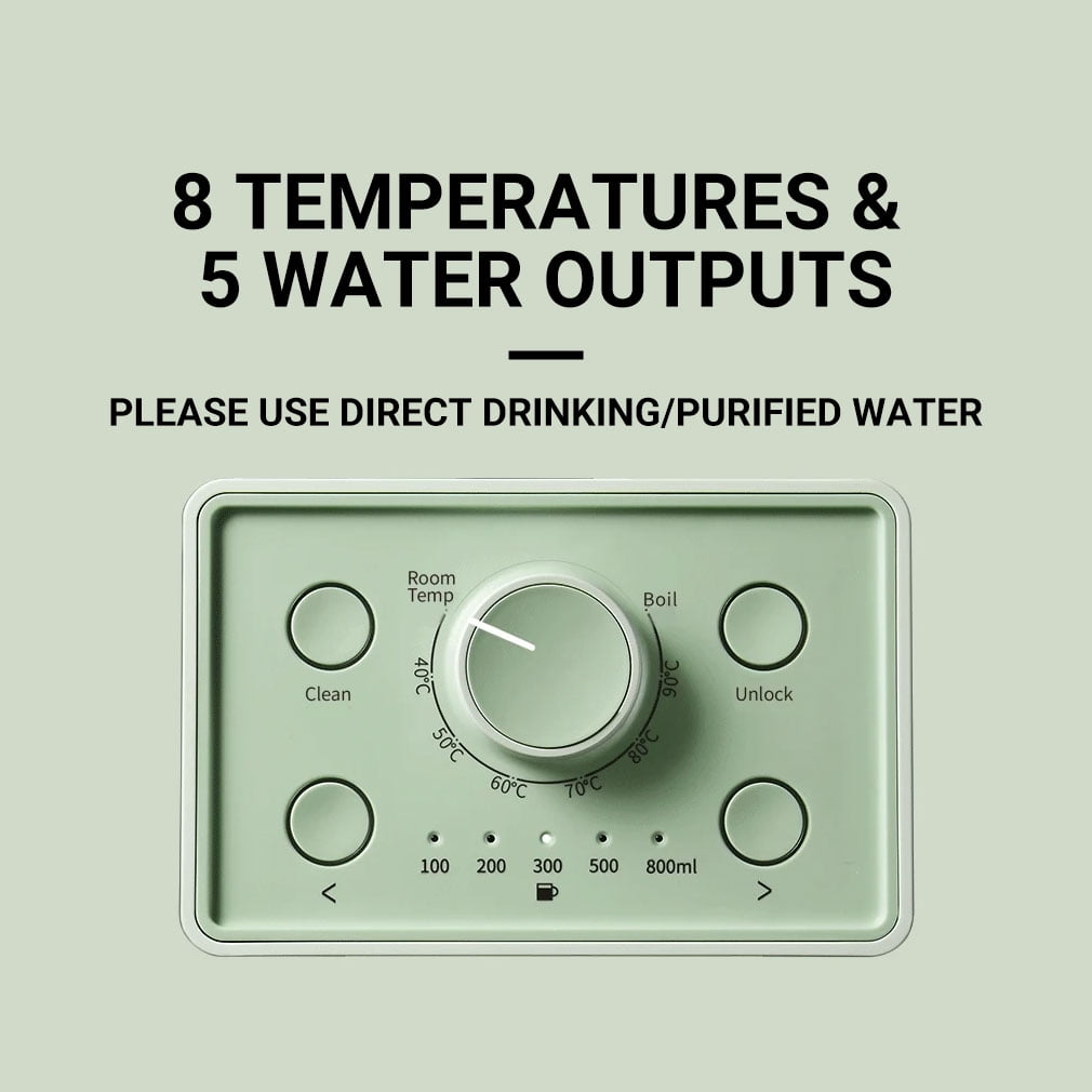 BUYDEEM S9013 Instant Hot Water Dispenser, Countertop Water Boiler & Warmer for Tea, Coffee and Baby Formula, Adjustable 8 Temperatures & 5 Water Outputs, 3L Water Tank(102oz), Green…