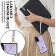thumbnail image 7 of Phone Case for Samsung Galaxy Note 20 5G Wallet Cover with Tempered Glass Screen Protector and Wrist Strap Ring RFID Blocking Card Holder Slot Cell Note20 Notes 20s Twenty Not S20 Women Purple, 7 of 7