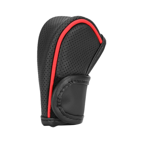 cpengpj Leather Car Gear Shift Cover, Anti-Slip Dust Waterproof Gear Shifter Stick Protector, Soft Breathable Universal Automotive Shift Knob Decoration Accessories, Fit Car