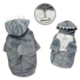 thumbnail image 2 of Klippo KTP045S Ultra Plush Shark Hoodie with Fin & Teeth, Gray - Small, 2 of 4
