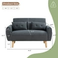 thumbnail image 6 of Sobaniilo 47" Small Modern Loveseat Sofa, Mid Century Linen Fabric 2-Seat Sofa Couch Tufted Love Seat with Back Cushions and Tapered Wood Legs for Living Room, Bedroom and Small Space (Dark Gray), 6 of 7