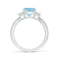 thumbnail image 2 of Angara Natural 1.4 Ct. Aquamarine with Diamond Solitaire Ring in 14K White Gold for Women (Ring Size: 3), 2 of 9